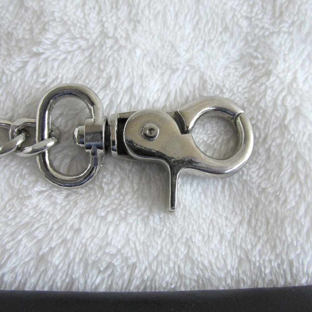 GENUINE Black Leather Chain Wallet NWOT - Picture 3 of 10